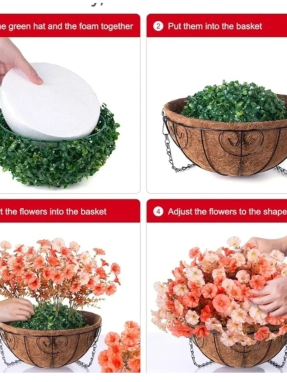 Fall Decor Hanging Basket Floral Home Fall Porch Silk Flowers Artificial